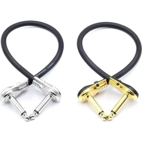 15/30cm Guitar Audio Cables Guitar Effect Patch Cable Instrument Wire Right Angle Pedal High Purity Oxygen Guitar Patch Cable
