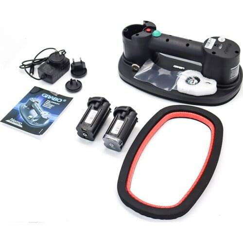 Grabo Two Battery Electric and Two Sealing Rings Vacuum Suction Cup Tile Lifter Heavy Duty Wood Glass Tiles Carry Lifter