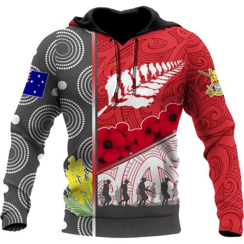Remember Anzac Day Maori Tattoo3D Printed Unisex Deluxe Hoodie Men Sweatshirt Streetwear Zip Pullover Casual Jacket Tracksuit-5