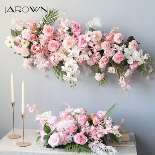 JAROWN Customize Artificial Butterfly Orchid Floral Design Wedding Background Arrangement Fake Flowers Wall Ornaments Home Decor