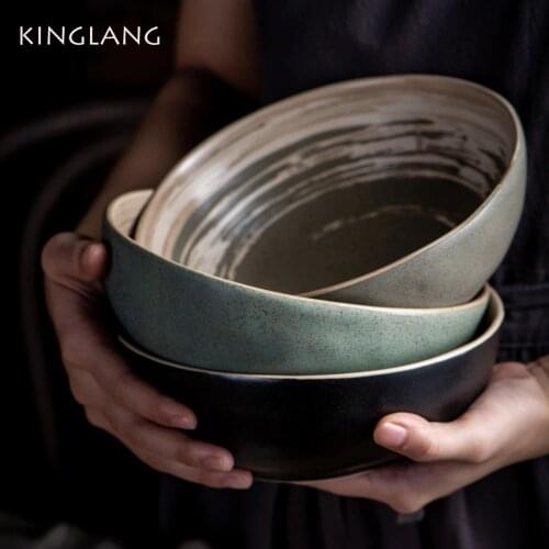 Kinglang NEW Noodle Bowl Creative Ceramic Soup Bowl Ramen Bowl Japanese Udon Bowl Tableware