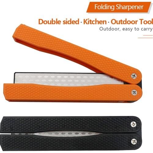 1PC New Outdoor Folding Sharpener Mini Portable Pocket Sharpening Tool Camping Whetstone Double Sided Folded Outdoor Tool