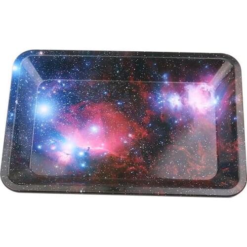 Storage Trays Tinplate Metal Tray HD Pattern Printed Multipurpose Kitchen Storage metal rolling tray cigarette accessory