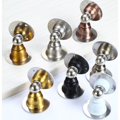 Stainless Steel Magnetic Door Stopper Sticker Hidden Door Holders Catch Floor Wall Mounted Nail-free Doorstop Door