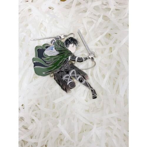 Cosmile Attack On Titan Eren Levi Rivaille Metal Badge Brooch Pin Collection jump Cosplay Hot