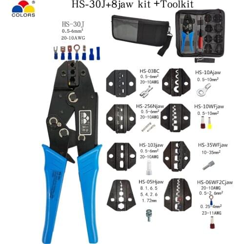 Crimping Pliers Clamp Tools Cap/coaxial Cable Terminals Kit 230mm HS-30J Multi Functional Colors Carbon Steel Multifunctional