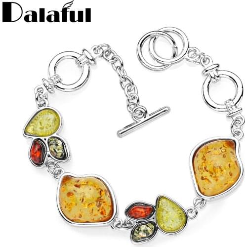 Fashion Tear Drop Multicolor Baltic Honey Link Chain Bracelets & Elegant Bangles For Women Bracelets For Gift L83201 New