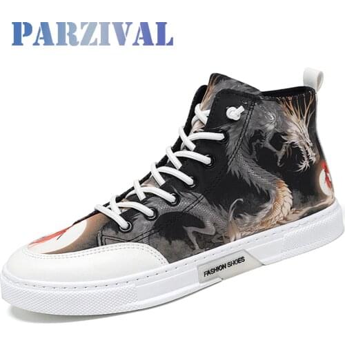 PARZIVAL High top Men Casual Shoes Canvas Sneakers Man Vulcanized Shoes Male Footwear zapatillas hombre Outdoor Travel Shoes
