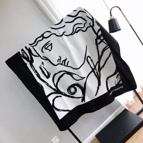 Nordic Abstract sofa blanket cover blanket cashmere single blanket make bed office nap blanket towel quilt spring and autumn bla
