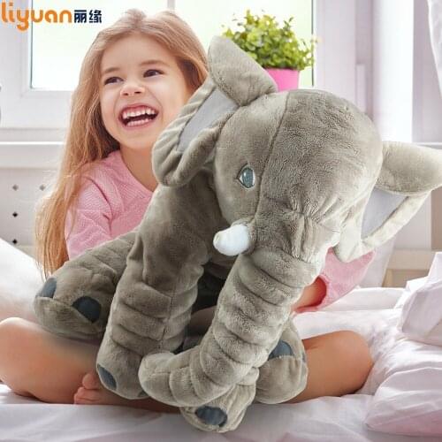 60cm Infant Elephant Pillow Plush Giant Soft Stuffed Toys Doll Animal Sleeping Back Cushion