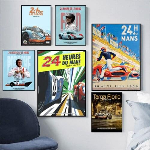 24 Hours of Le Mans Poster Wall Art Decorative Canvas Racing Picture Nordic Prints Canvas Painting for Living Room Home Decor