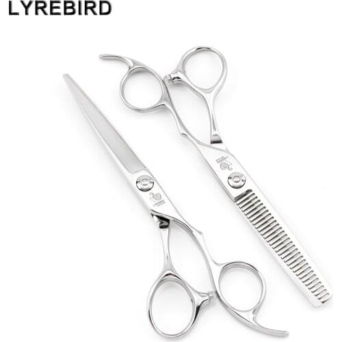 Professional Hair Scissors High Quality 6 INCH Hair Shears Set F34 JAPAN 440C Lyrebird TOP CLASS 5SETS/LOT NEW