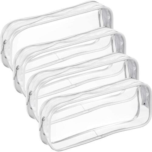 Transparent PVC Pencil Case Black And White Student Stationery Zipper Pencil Case School Supplies