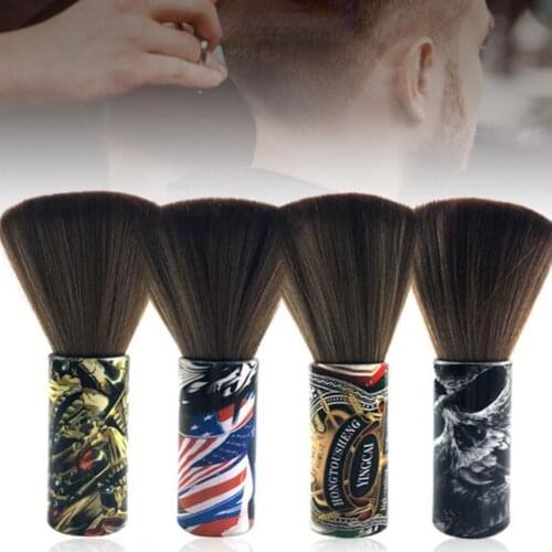 Neck Duster Barber and Salon Brush Professional and Home Use Soft Nylon Bristles Cleaning Hairbrush Wooden Handle