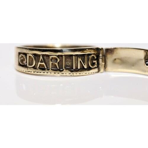 OLD STYLE 14K GOLD NATURAL DIAMOND DECORATED DARLING WRITTEN RING