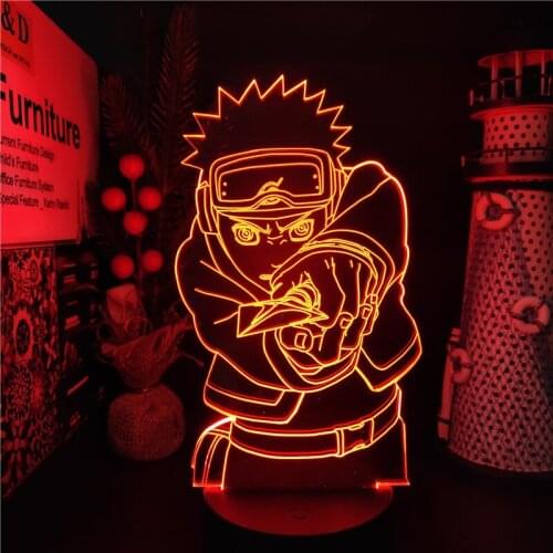 LED Lamp Naruto Anime Figure Childhood Uchiha Obito 3D Night Light Lampara Home Deocration Lights Bedside Decor Lampe Luminaria