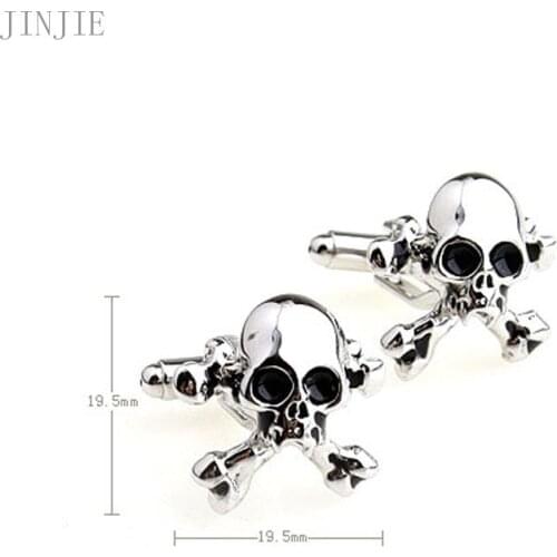 Fun Halloween Pirate Skull Cufflinks Glossy Metal Cuff Nail Mens French Shirt Cuff Buttons mens accessories 2019