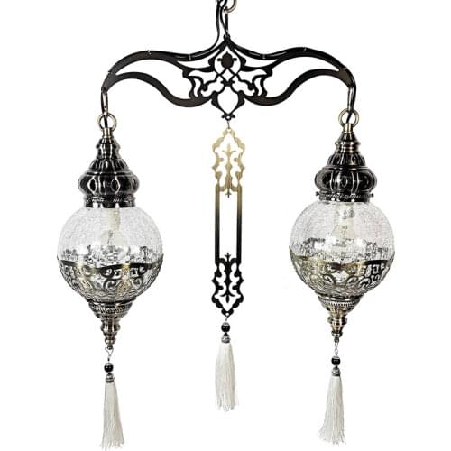 Tuoding lamp crystal lamp personalized chandelier Corridor Hotel outdoor glass crack double head Chandelier