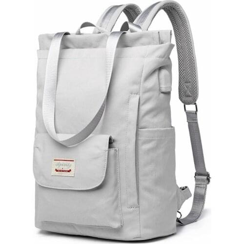 Waterproof Stylish Laptop Backpack women 13 13.3 14 15.6 inch Korean Fashion Oxford Canvas USB College Backpack bag female S2148