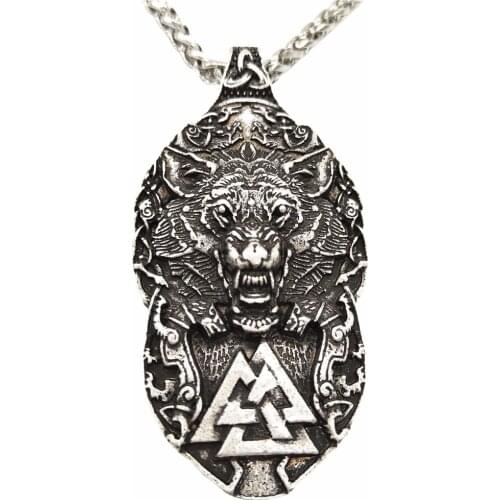 Wolf Protect Me Amulet Talisman Jewelery Wolf Paw Triskelion Triskele Valknut Pendant Viking Necklace Dropshipping