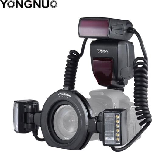 YONGNUO YN24EX E-TTL Flash Speedlite 5600K with 2pcs Flash Heads and 4pcs Adapter Rings for Canon EOS 1Dx 5D3 6D 7D 70D Cameras