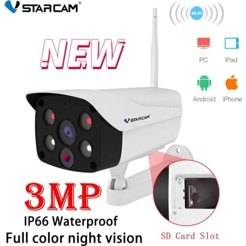 Vstarcam 3MP HD Lens Wireless Full Color Smart Outdoor WIFI IP Camera Two-way Audio Monitor Security CCTV Infrared Night Vision