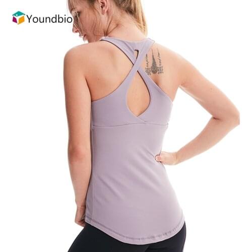 YOUNDBIO Athletic Sleeveless Yoga Shirts Woman 2021 Backless Shirt Fitness Camisole Tanks Long Tops Female Workout Sports Vest