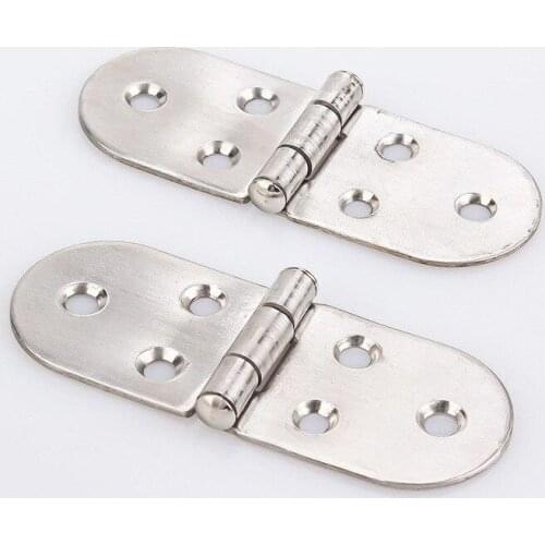 1PCS 201 Stainless Steel Flush Hinges 180 Degree Cabinet Hinges Door Semicircle Hinges Furniture Accessories