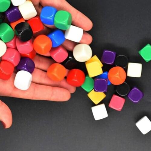 10 PCS DIY Blank Dice Colorful Dice Puzzle Game Send Children 6 Sided Dice 16mm