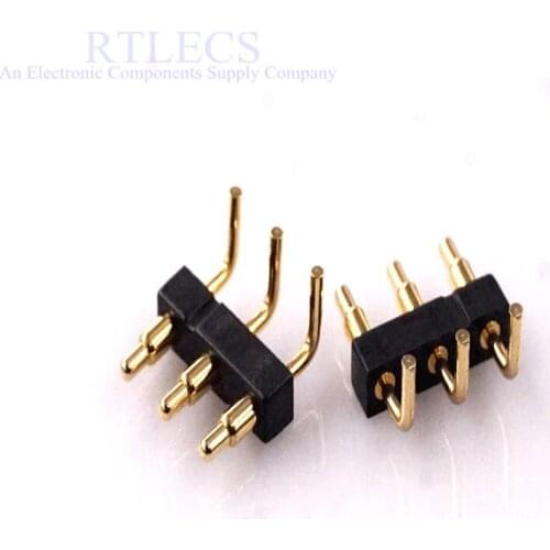 10 pcs Spring Loaded Pogo Pin Connector 3 Pin 3.5 mm Pitch Horizontal 9.2 mm Height Throug Holes PCB Single Row Strip 1A 12V DC