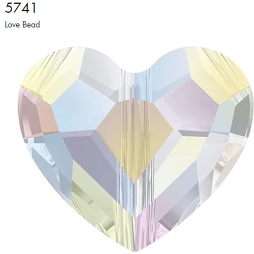 100% Original Crystal from Austria 5741 love bead vertical hole from Austria loose rhinestone DIY jewelry making