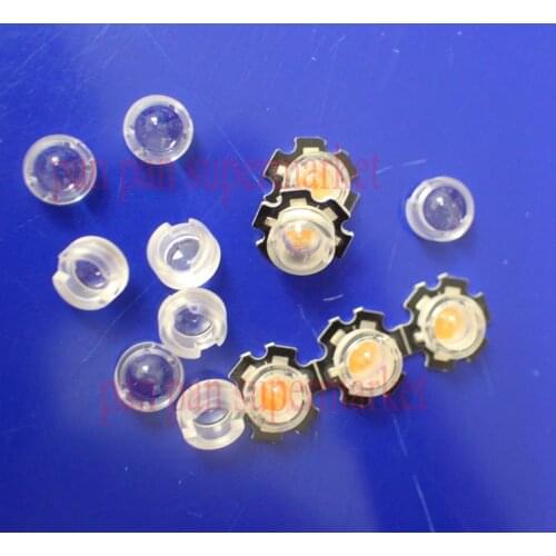 20 pcs/lot 45 60 90 100 Degree 13mm Mini LED PCB Angle Lens for IR CCTV LED PCB Convex Lenses With Holder 1W 3W High Power Lens