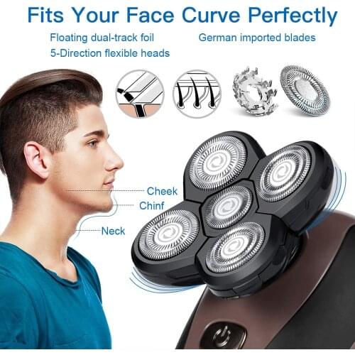 5 In 1 4D Rotary Men Electric Shaver Bald Head Shaver Multifunctional Shaver Trimer For Men Barber Hair Shaving Hair Clipper