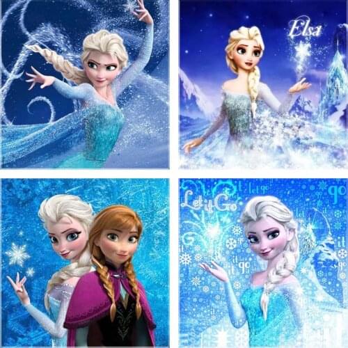 5d Diy Diamond Painting Cross Stitch Frozen Snow Queen Anna Cartoon Embroidery Cartoon Diamond Mosaic Pictures Needlework