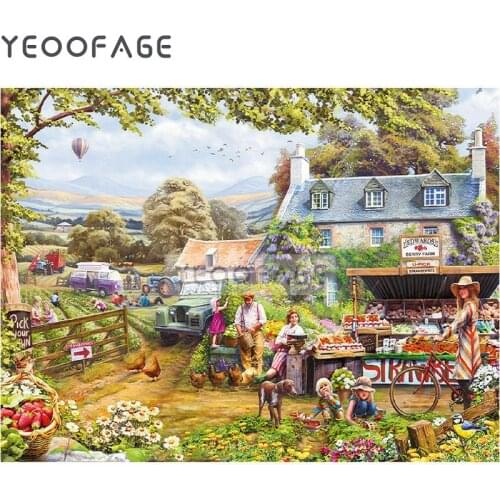 5D DIY Diamond Painting cross stitch Rural landscap pattern Handicraft mosaic rhinestones full square diamond Embroidery picture