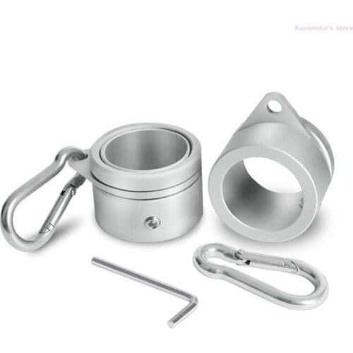 83XC 2Pcs Aluminum Alloy Flagpole Rings with Fixed Carabiner Hook 360 Degree Rotating Anti Wrap Flag Mounting Spinning Kit