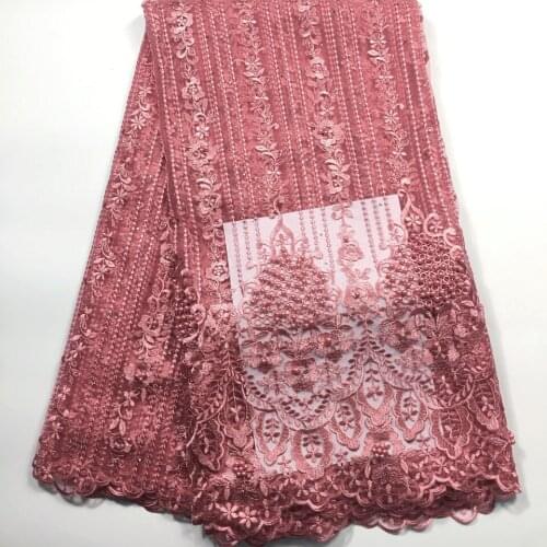 African Lace Fabric 2020 High Quality Embroidery Beaded French Tulle Lace Fabric Nigerian Lace Fabric for Wedding Dress M26701