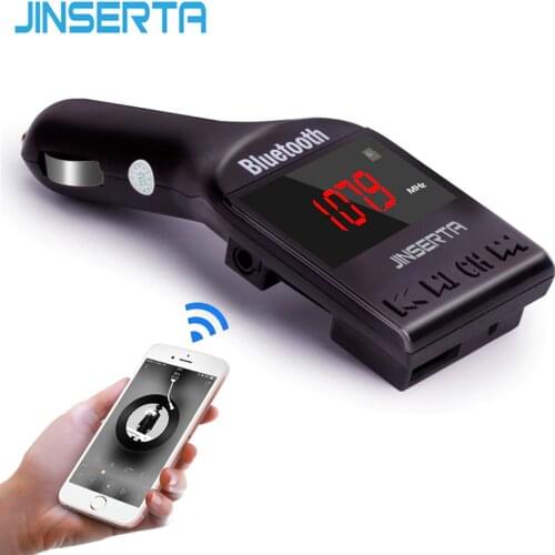 JINSERTA Bluetooth Car Kit MP3 Player FM Transmitter Handsfree Wireless FM Modulator Support TF Micro SD USB music playing