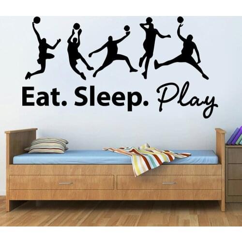 Basketball Custom Wall Decal Sport Boys Basket Wall Stickers Basketball Vinyl Kids Room Decor Design Removable Home Decor C153