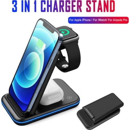 15W Fast Wireless Charger 4 In 1 Qi Charging Dock Station For IPhone 12 11 Pro XS MAX XR X 8 Apple Watch SE 6 5 4 3 AirPods Pro