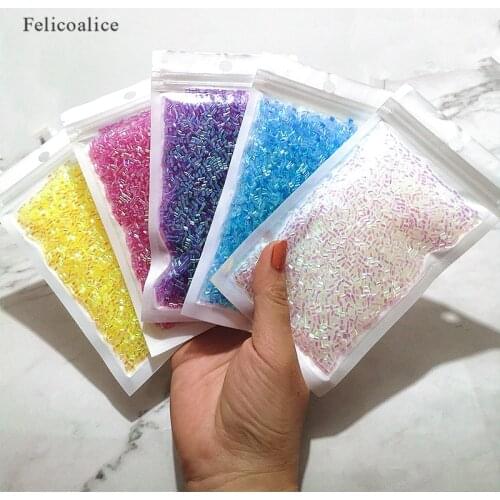 10g 2*3mm Bingsu Beads Czech Cylindrical Plastic Seed Needle Beads for Necklace Bracelet Plastic Beads for Jewelry DIY Making
