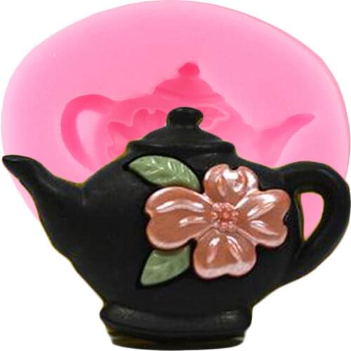 Teapot Cup Silicone Mold Cupcake Topper Fondant Cake Decorating Tools Chocolate Gumpaste Resin Clay Molds Cookies Baking Mould