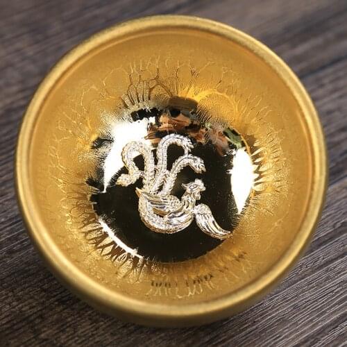 Gold Silver Tea Bowl 80ml Ceramic Pottery Cup Vintage Teacup Master Small Puer Bowls Kung Fu Teaware Creative Teacups Decoration