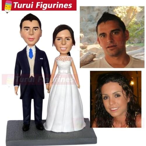 Decorative collectibles custom bobblehead for bride and groom wedding cake topper personalized design antique decorative arts