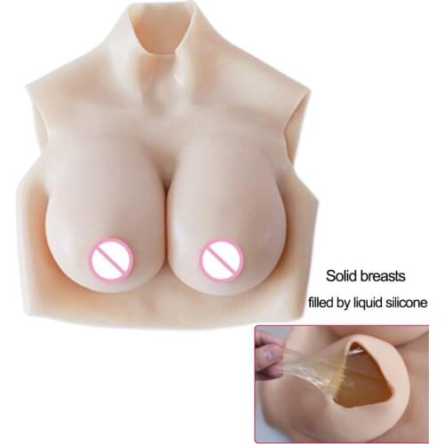 E Cup Breast Form Realistic Skin Liquid Silicone Filling Good Elasticity Huge Boobs Fake Breast for Crossdresse Mastectomy Woman