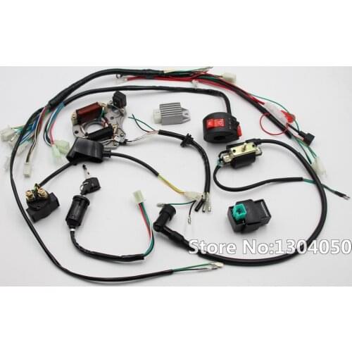Full Wiring Loom Harness Solenoid Magneto Coil Regulator CDI 50cc 70cc 90cc 110cc 125cc ATV Quad Bike Buggy gokart new