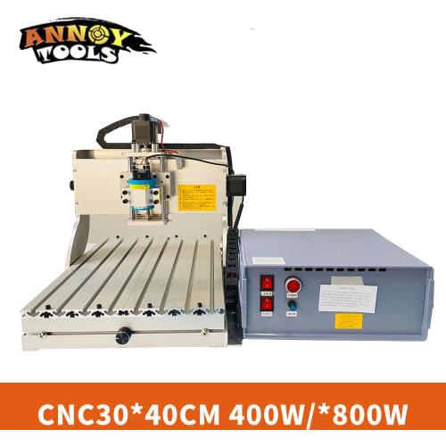 CNC Miling machine 3-Axis CNC Router Engraver Machine 400W 800W spindle Cutting Mille Drilling Engraving Machine30*40cm working