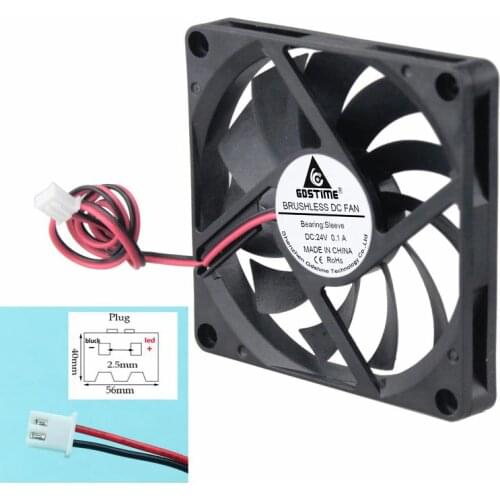 Gdstime 1 Piece 24V Brushless DC Cooling Fan 80mm x 10mm PC Computer Case Fan 80x80x10mm CPU Cooler 8cm 8010s 2Pin