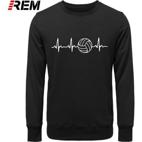 REM Hoodies, Sweatshirts New Funny Men Love Volleyballer long Sleeve O-Neck Cotton Mens Clothing Tops Loose Size Hoodies