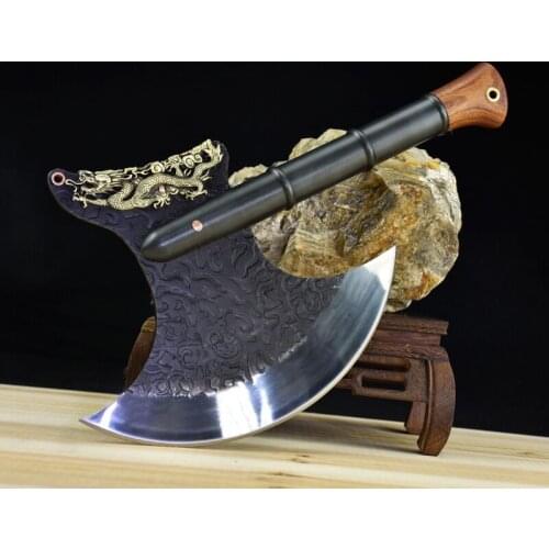 Longquan ghost hand-made bone chopper Household sharp bone chopper Outdoor woodcutters hand-forged one-handed axes